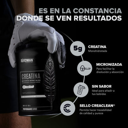 BIRDMAN | Creatina Monohidratada de Alta Pureza En Polvo Sin Sabor, Preworkout, Alto Rendimiento
